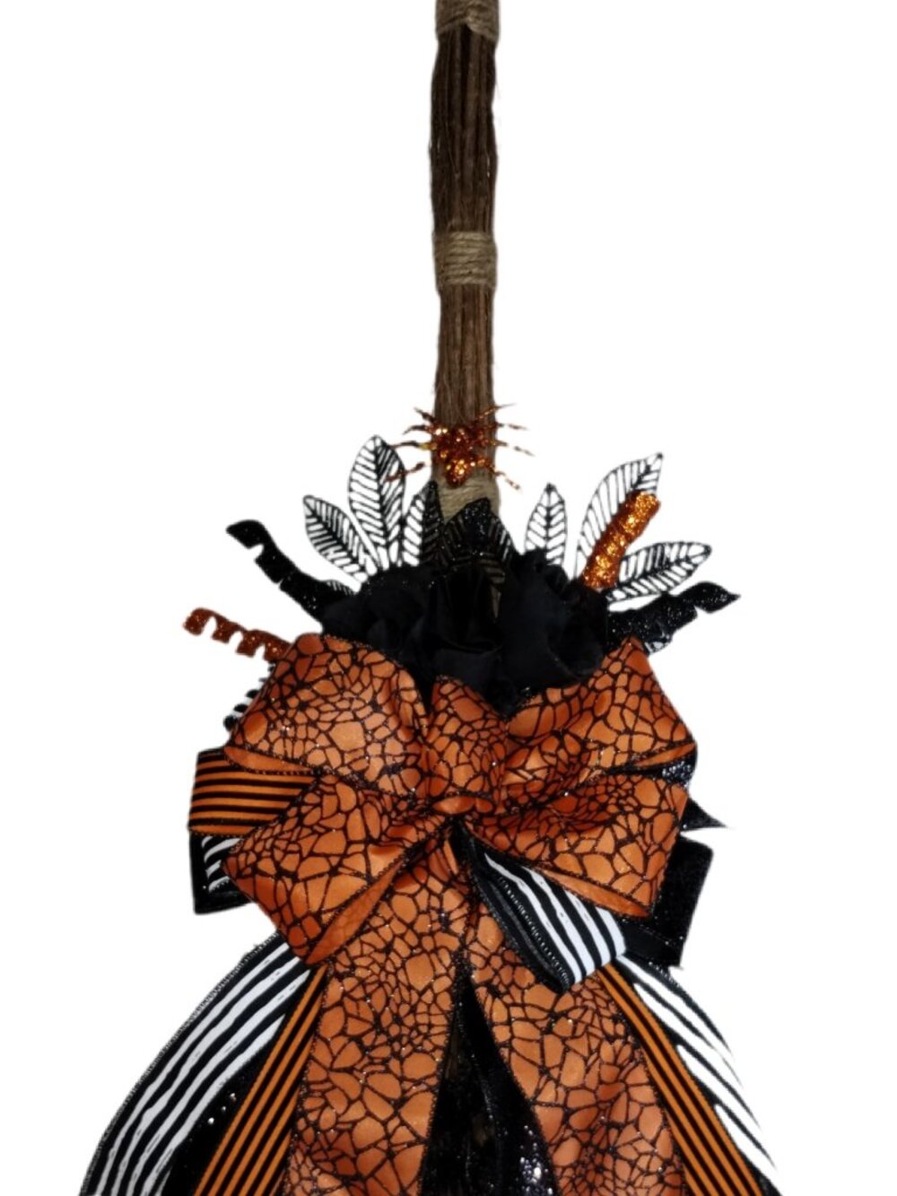 Handmade Halloween Witch Broom Wreath
